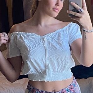 Off the shoulder beautiful boho embroidery crop top